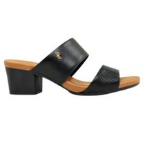 Tamanco usaflex salto bloco preto tresse Tamanco usaflex salto bloco preto tresse