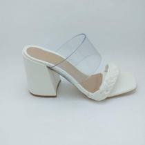 Tamanco Vitoria Lugo Bico Quadrado Bloco 6cm Trança