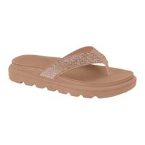 Tamanco Vizzano Feminino Casual Tira Strass Nude Anatômico