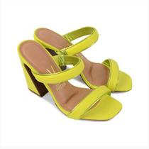 Tamanco Vizzano Salto Alto Grosso Tiras Duplas 6403.209 Tamanco Vizzano Salto Alto Grosso Tiras Duplas 6403.209