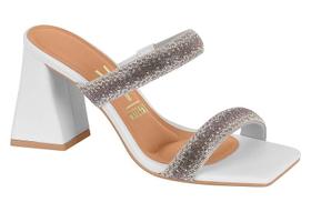 Tamanco Vizzano Salto Bloco Calce Facil Tira Com Strass Branco Off Tamanco Vizzano Salto Bloco Calce Facil Tira Com Strass Branco Off