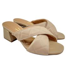 Tamanco Vizzano Salto Bloco Matelassê Feminino - Bege Tamanco Vizzano Salto Bloco Matelassê Feminino - Bege