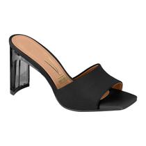 Tamanco Vizzano Salto Médio Acrílico Transparente Slide Mule Tamanco Vizzano Salto Médio Acrílico Transparente Slide Mule