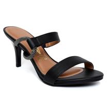 Tamanco Vizzano Tiras Largas Strass Feminino - Preto