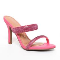 Tamanco Vizzano Tiras Strass Salto Alto - Pink Tamanco Vizzano Tiras Strass Salto Alto - Pink