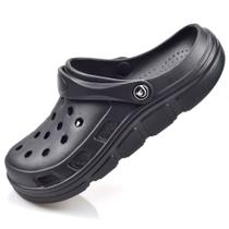 Tamancos de jardim PIMIO para mulheres e homens, sapatos de trabalho sem cadarço, pretos