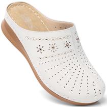 Tamancos SHIBEVER, bico fechado, branco, tamanho 7