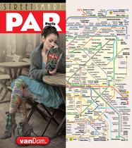 Tamanho de bolso dobrável laminado Map VanDam StreetSmart Paris