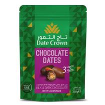 Tâmaras com Chocolate Date Crown 250g Ao Leite e Amargo Importadas de Dubai