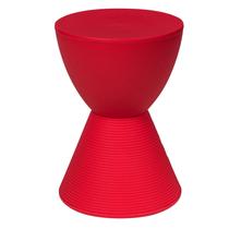 Tambor de ampulheta vermelho LeisureMod de mesa lateral com armazenamento Tambor de ampulheta vermelho LeisureMod de mesa lateral com armazenamento