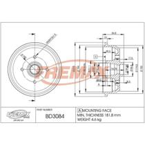 Tambor de freio Traseiro Chevrolet Celta 2000 a 2016 FREMAX