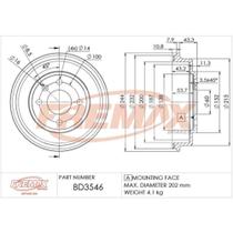 Tambor de freio Traseiro Chevrolet Sonic 2012 a 2015 FREMAX Tambor de freio Traseiro Chevrolet Sonic 2012 a 2015 FREMAX