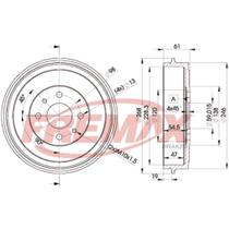 Tambor de freio Traseiro Fiat Marea 1998 a 2007 FREMAX