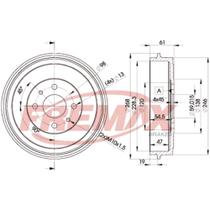 Tambor de freio Traseiro Fiat Strada 1998 a 2024 FREMAX Tambor de freio Traseiro Fiat Strada 1998 a 2024 FREMAX