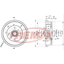 Tambor de freio Traseiro Volkswagen Parati 1982 a 1998