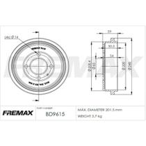 Tambor de freio Traseiro Volkswagen Voyage 2012 a 2021