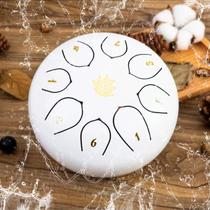 Tambor de língua de aço Eavnbaek Rain Chime Drum 8 notas 15 cm branco