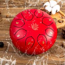 Tambor de língua de aço Eavnbaek Rain Chime Drum 8 notas 15 cm vermelho