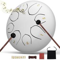 Tambor de língua de aço Innowarmer Rain Drum de 6 polegadas 8 notas branco