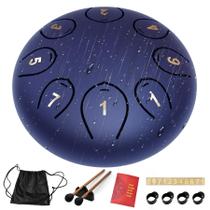 Tambor de língua de aço Lidguni de 6 polegadas e 8 notas em C Key Deep Blue