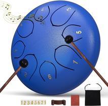 Tambor de língua de aço MENGBEI de 6 polegadas com 8 notas com bolsa e livro azul
