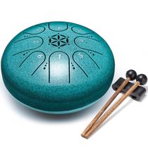 Tambor de língua de aço PUJONI de 6 polegadas e 8 notas com bolsa e marretas de malaquita
