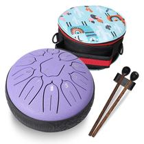Tambor de língua de aço Ubblove 11 Notes 15,2 cm com bolsa de marretas roxa Tambor de língua de aço Ubblove 11 Notes 15,2 cm com bolsa de marretas roxa