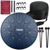 Tambor de Língua de Aço Yinama 11 Notas (30cm) - Azul Escuro com Acessórios Tambor de Língua de Aço Yinama 11 Notas (30cm) - Azul Escuro com Acessórios