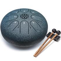 Tambor de lingueta de aço PUJONI de 6 polegadas e 8 notas com bolsa e marretas azul-marinho