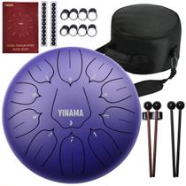 Tambor de lingueta de aço Yinama 11 Notes de 30 cm com marretas e bolsa roxa Tambor de lingueta de aço Yinama 11 Notes de 30 cm com marretas e bolsa roxa
