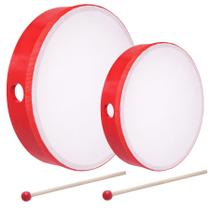 Tambor de mão Nydotd Wood Frame Drum de 10 e 8 polegadas com baqueta Tambor de mão Nydotd Wood Frame Drum de 10 e 8 polegadas com baqueta
