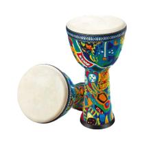 Tambor Djembe Africano De 8 Polegadas Com Alça De Ombro, Superfície De Pele De Cabra Para