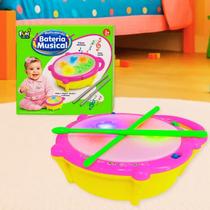 Tambor Infantil Musical Com Luz e Som Drum Tamborzinho