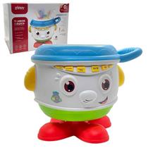 Tambor Musical com Luzes Sons Brinquedo Bebe Educativo Didatico Primeira Infancia