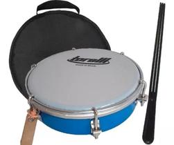 Tamborim 6 Pol Azul Torelli Pele Leitosa com Capa e Baqueta