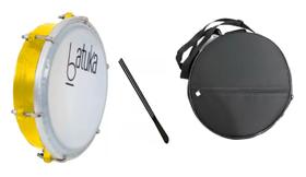 Tamborim 6 Polegadas Batuka LUEN Amarelo Com Capa e Baqueta