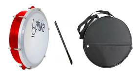 Tamborim 6 Polegadas Batuka LUEN Vermelho Com Capa e Baqueta