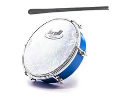 Tamborim 6 Polegadas Pele Holográfica com Baqueta Torelli TT405 Preto