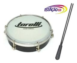 Tamborim 6 ''Torelli TT404PR - Pele Leitosa + Baqueta Dupla