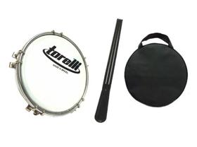 Tamborim 6 ''Torelli TT408 - Aço 10 Afin. P. Leitosa + Acessórios