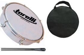 Tamborim 6 ''Torelli TT414 - Aço 6 Afinadores Pele Leitosa + Acessórios
