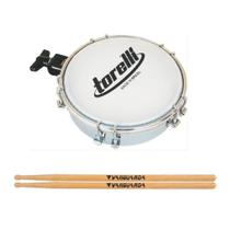 Tamborim Cromado Torelli com Clamp Pele Leitosa Tt 409