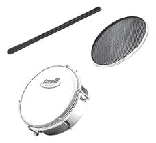 Tamborim De Aço Cromado 6'' Torelli Com Pele Muda E Baqueta