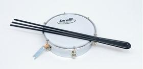 Tamborim De Aço Torelli 6 Pele Leitosa + Baqueta Tripla