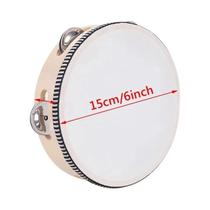 Tamborim De Madeira Bege 4 6 8 10 Polegadas Com Sinos De Metal Instrumento Musical Educacional De