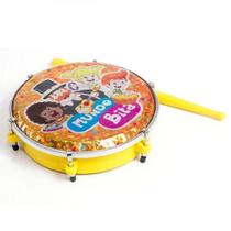 Tamborim Infantil 6 Luen Mundo Bita Amarelo - Acompanha Baqueta