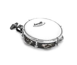 Tamborim madeira torelli tt 410 c/ platinelas e suporte para clamp