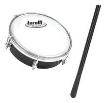 Tamborim Preto Injetado Pele Leitosa + Baqueta Torelli Tt404 Tamborim Preto Injetado Pele Leitosa + Baqueta Torelli Tt404