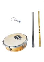 Tamborim Profissional 6'' O Profissional + chave de afinação + baqueta nylon e baqueta de madeira