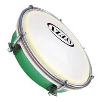 Tamborim VERDE IZZO 6 polegadas ABS com Pele Leitosa - 3691